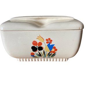 UNIVERSAL CAMBRIDGE Vintage Ceramic 8"Longest Dimension Lidded Bowl Sm Defects